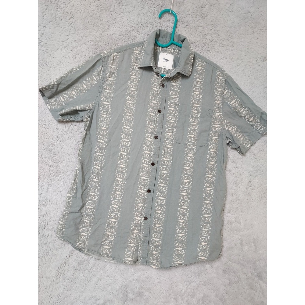 Katin Shirt Mens Small Short Sleeve Button Down Geometric Print Surfer Beach S